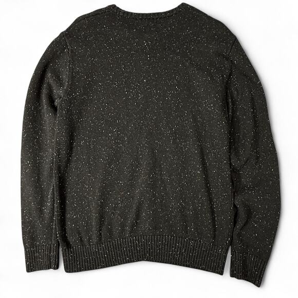 RVCA Crewneck Neps Sweater Skater Streetwear Goth Pullover Black Speckled Mens L - Picture 4 of 6